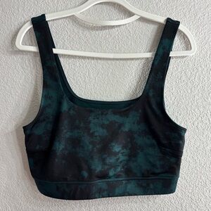Jenni Intimates Black and Green Tie-Dye Sports Bra XXL